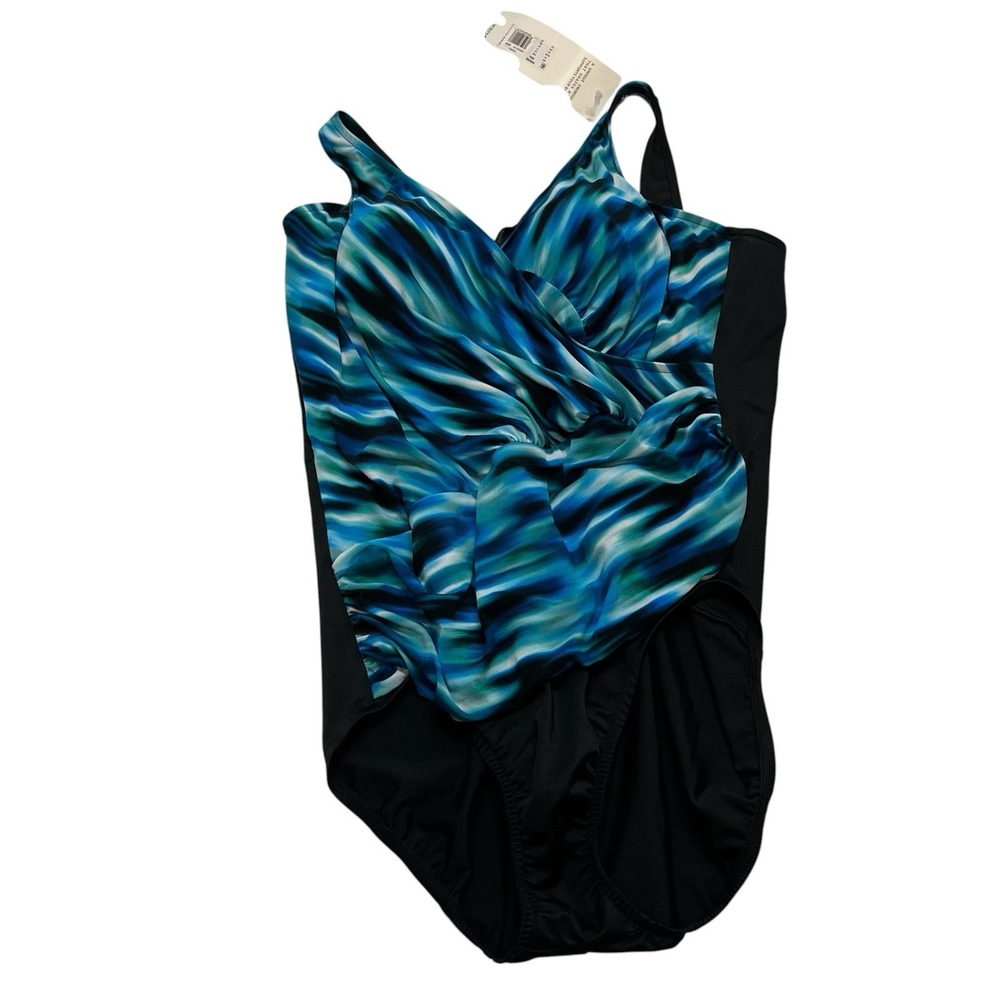 Trimshaper Addison Swimsuit One Piece Rainwashed Ikat Size 18 Tummy Control